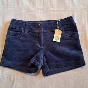 Mini Boden girls size 11 years blue corduroy shorts, NWT